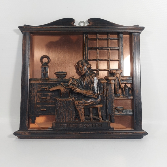 Vintage CopperSmith 3D Wall Hanging Picture Coppercraft Guild Copper Figure - Picture 2 of 8